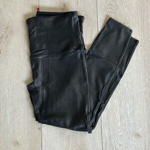 SPANX Shiny Black Textured Leggings